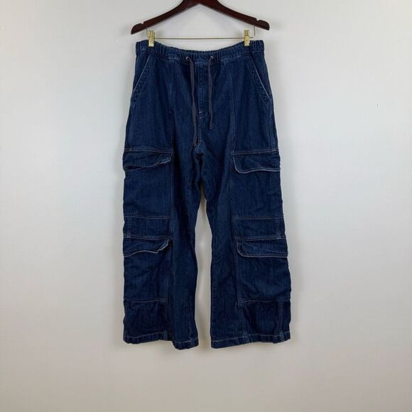 Hudson Drawstring Parachute Wide Leg Cargo Pant  LARGE - Picture 4 of 10